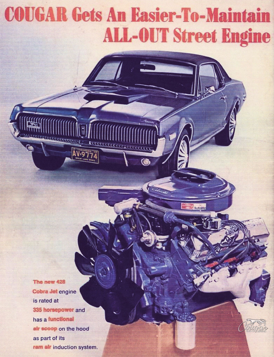 1968 Mercury Cougar R-Code Option Ad from American Rodding