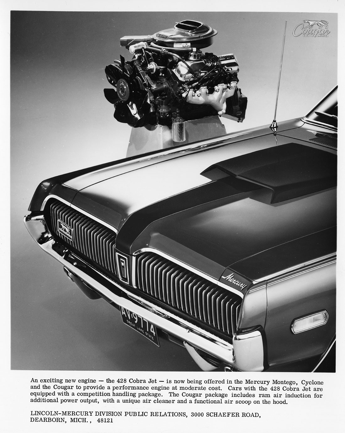 1968 Mercury Cougar R-Code Option 428CJ Ad