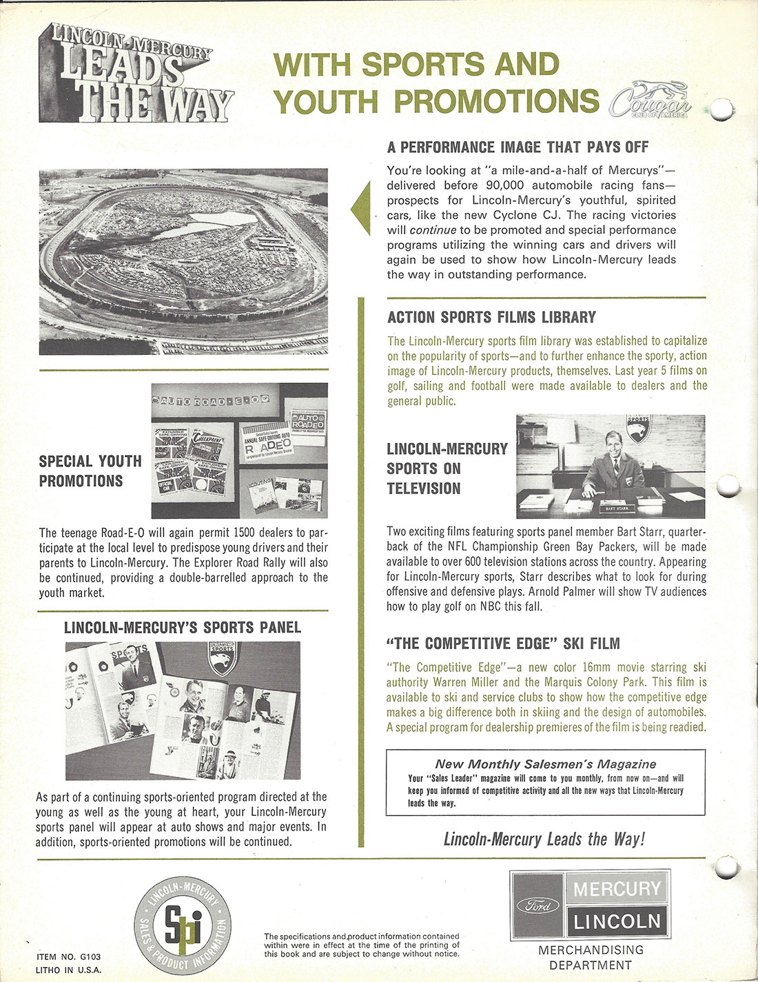 1969 Mercury Cougar Sports Special Lincoln-Mercury Salesmen's Newsflash