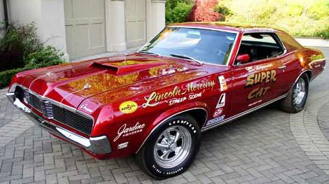 1969 Cougar, half restoration of an early 80s hacked up race car