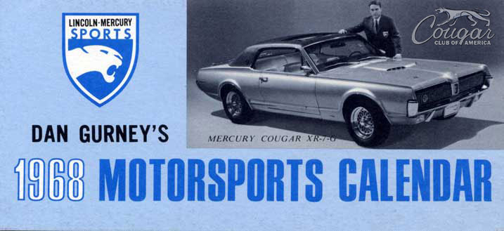 1968 Mercury Cougar XR7-G Prototype LM Calendar Blue