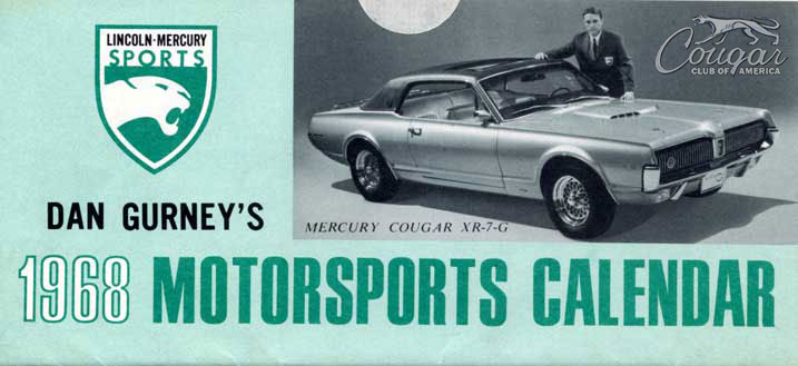 1968 Mercury Cougar XR7-G Prototype LM Calendar Green