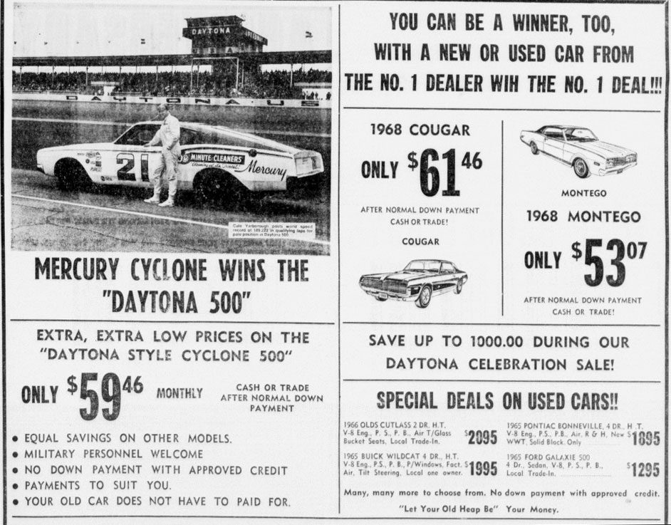 1968 Mercury Cougar 500 Ad