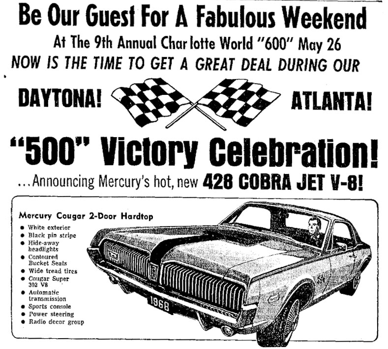 1968 Mercury Cougar 500 Ad