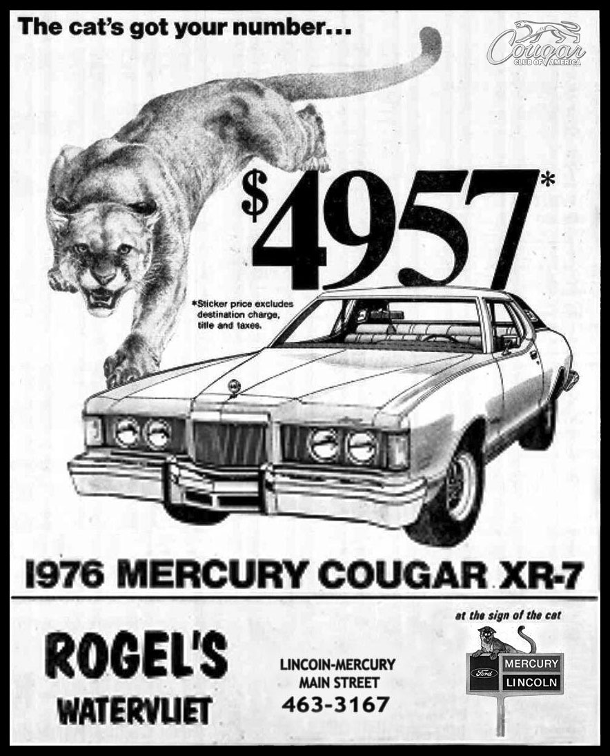 1976 Mercury Cougar XR-7 Ad