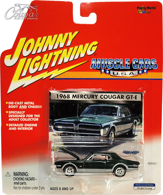 2001-Johnny-Lightning-1968-Mercury-Cougar-GT-E-Muscle-Cars-USA-Cardinal-Augusta-Green