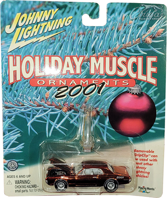 2001-Johnny-Lightning-67-Mercury-Cougar-Holiday-Muscle-Ornaments-Black-Cherry