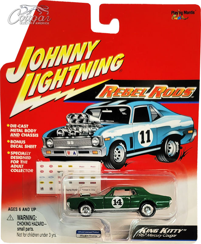 2001-Johnny-Lightning-King-Kitty-1967-Mercury-Cougar-Rebel-Rods-Inverness-Green