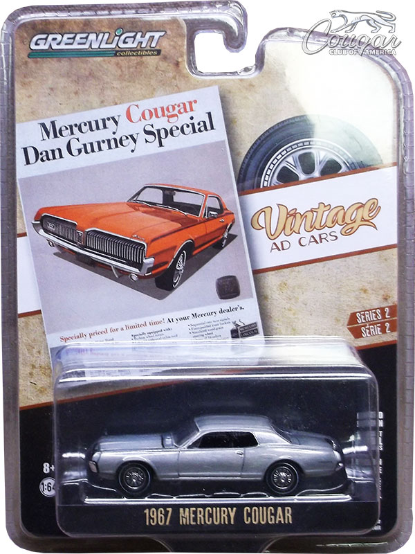 2020-Greenlight-1967-Mercury-Cougar-Dan-Gurney-Special-Vintage-Ad-Cars-Series-2-Silver-Chase