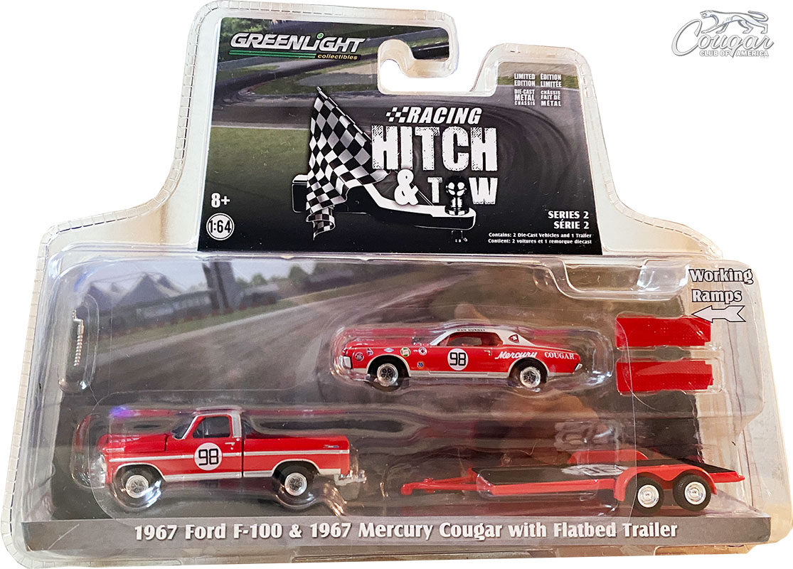 2020-Greenlight-1967-Mercury-Cougar-Racing-Hitch-&-Tow-Series-2-Red