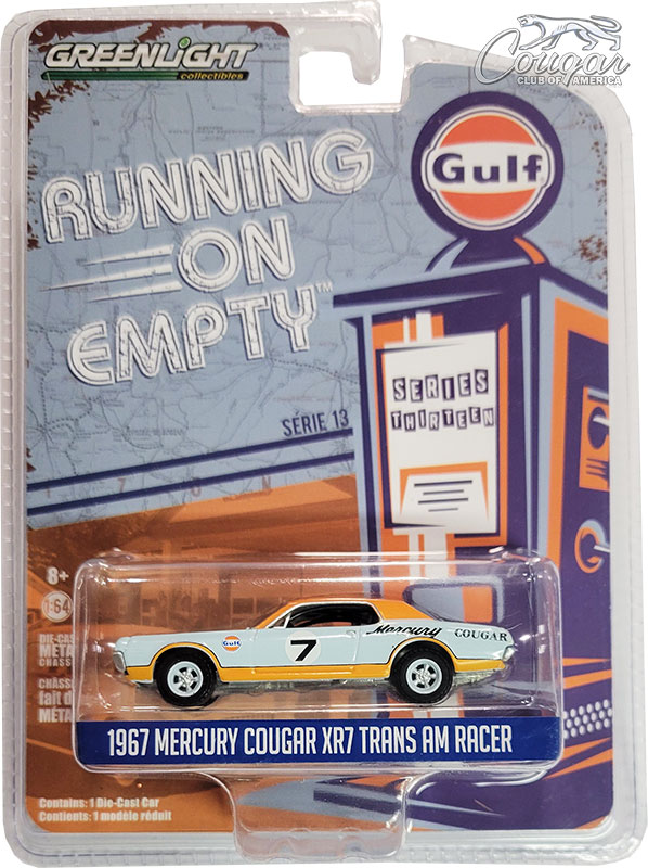 2021-Greenlight-1967-Mercury-Cougar-XR7-Trans-AM-Racer-Running-on-Empty-Series-13-Light-Blue-Orange