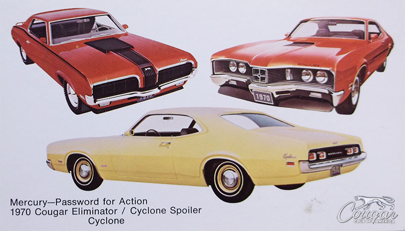 Dealership-1970-Mercury-Cougar-Cyclone-Spoiler-Eliminator-Postard