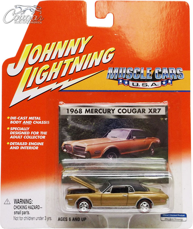 2002-Johnny-Lightning-1968-Mercury-Cougar-XR7-Muscle-Cars-USA-Grecian-Gold