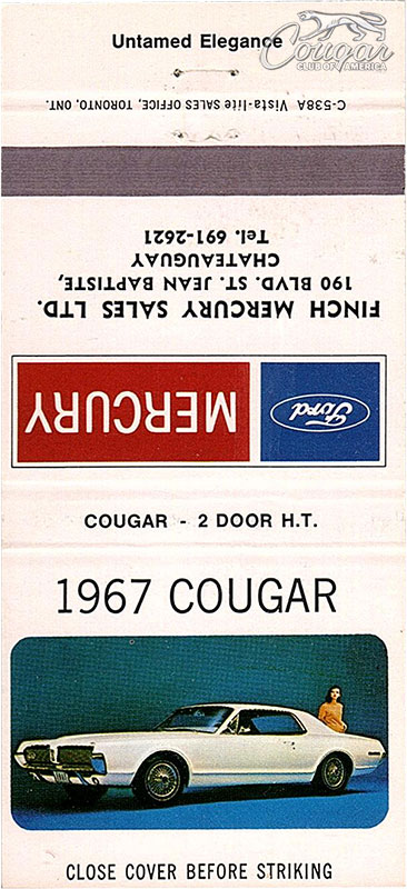 1967-Finch-Mercury-Sales-Ltd-1967-Cougar-Matchbook