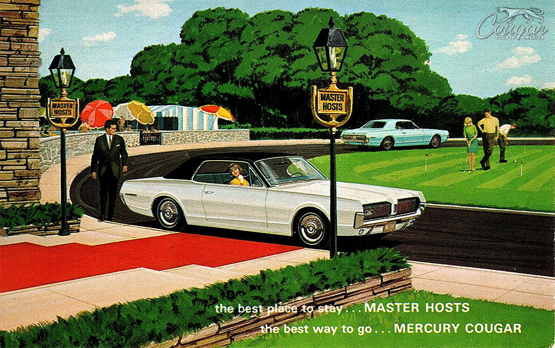 1967-Master-Hosts-1967-Mercury-Cougar-Postcard