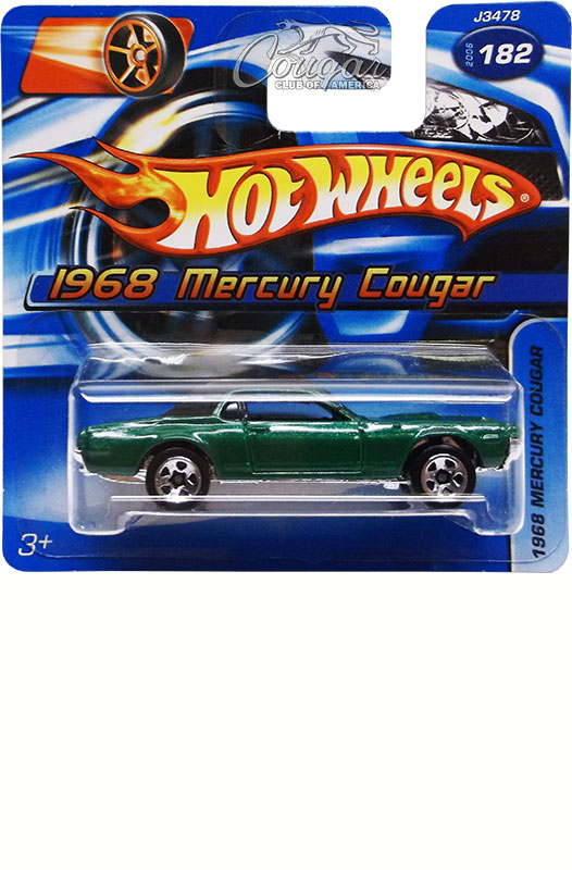 2006-Hot-Wheels-1968-Mercury-Cougar-Short-Card-Dark-Green