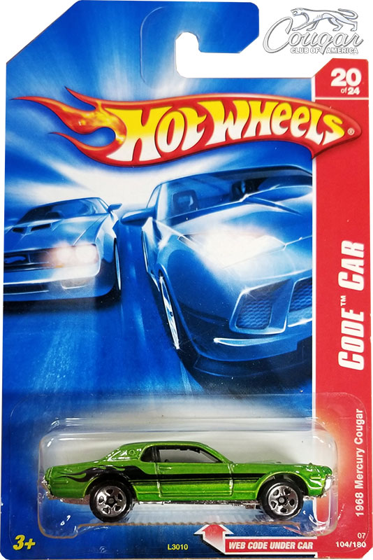 2007-Hot-Wheels-1968-Mercury-Cougar-Code-Car-Green