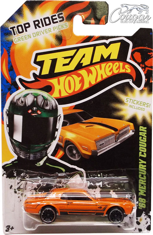2012-Hot-Wheels-68-Mercury-Cougar-Team-Hot-Wheel-Green-Driver's-Pick-Orange