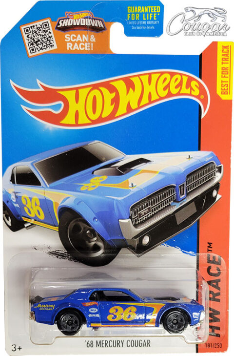 Hot Wheels 1:64 - Mercury Cougar 1968 - Édition Spéciale Walmart ZAMAC Valvoline - 2015 - Neuf Sous Blister