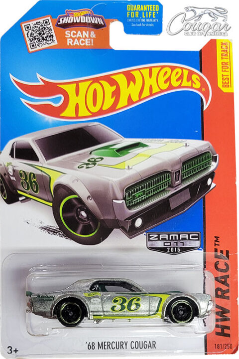 Hot Wheels '68 Mercury Cougar Zamac Edition | 1:64 Scale Die-Cast Car, Race 181/250 - View #2