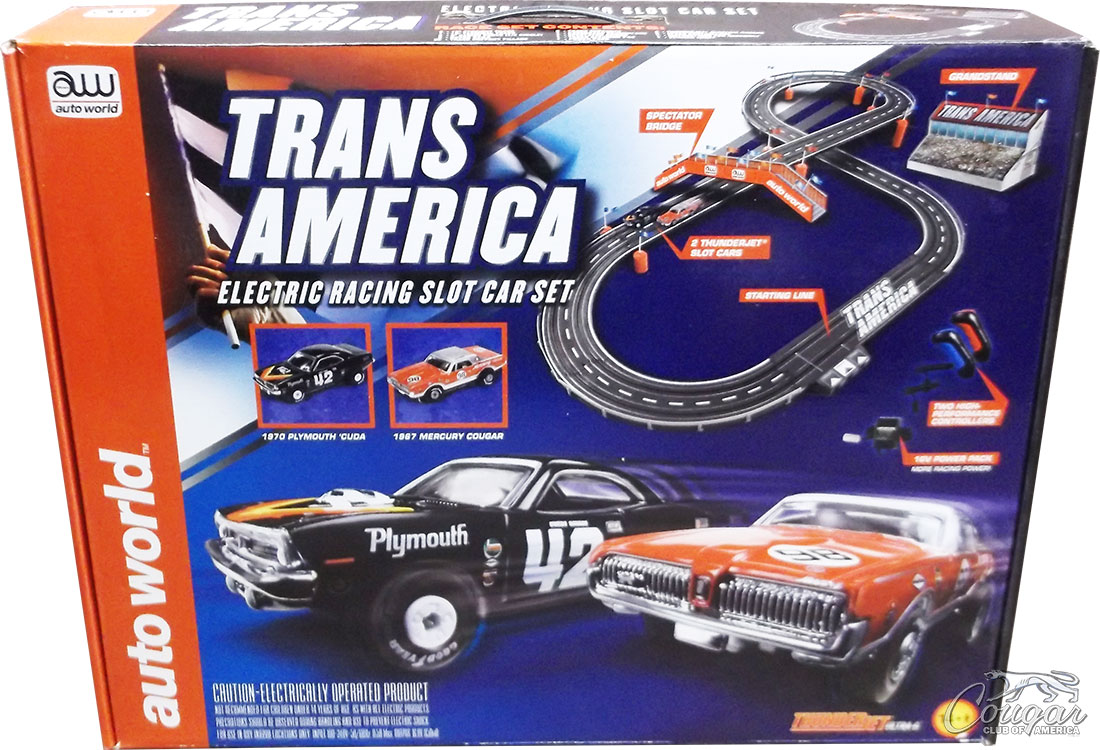 2020-Auto-World-Trans-America-Electric-Racing-Slot-Car-Set-1967-Mercury-Cougar-ThunderJet-Ultra-G